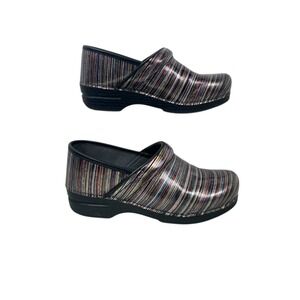 Dansko Clog Silver Multicolor Women's 41 US 10.5 Leather Nursing Shoes